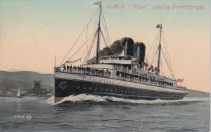 RMS Viper passing Carrickfergus J W Carey